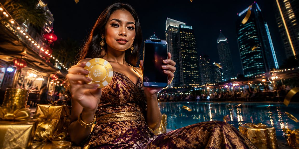 Suasana pasar malam festival dengan promo bonus VIP yang meriah dan penuh warna
