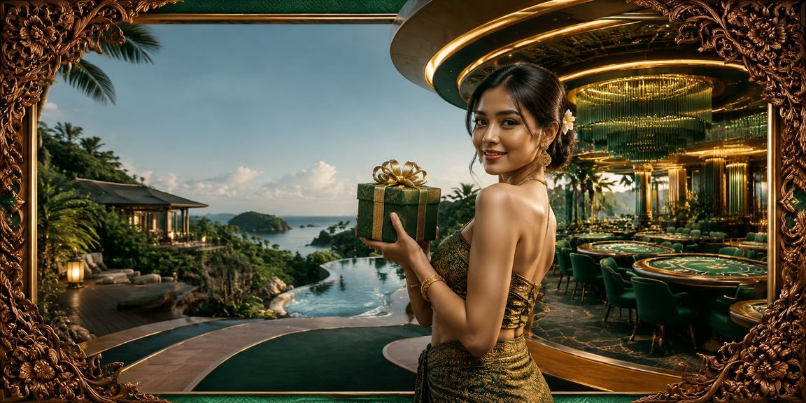 Model Vietnam bermain kartu dengan konsentrasi penuh di meja permainan yang elegan