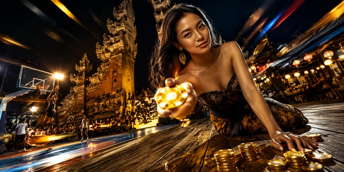 Suasana pasar malam di Vietnam dengan vibes taruhan basket
